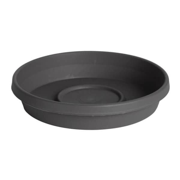 Bloem Terra 1 in. H X 5.5 in. W X 4.75 in. D Plastic Traditional Plant Saucer Charcoal STT06908 - main